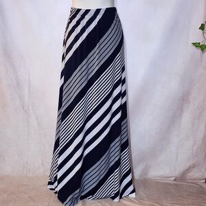 Susan Graver Maxi Skirt/ Navy Blue